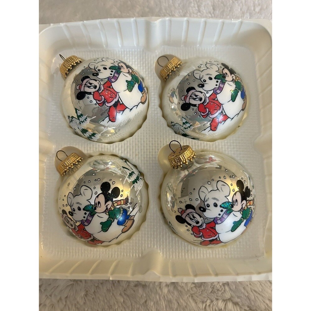 Mickey Unlimited Christmas By Krebs Disney Glass Ball Ornaments